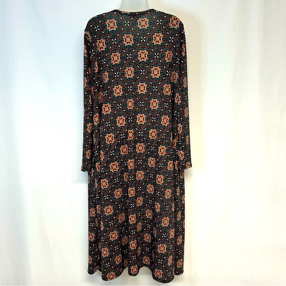 LuLaRoe Duster Cardigan Sweater Size M Open Front Long Sleeve Multicolor Boho - Picture 4 of 11